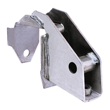 AUTOMOTIVE CHASSIS FRAME BRACKET - Metal Spacer used to reinforce a hollow rectangular frame is welded to the bracket that fits into frame of an automobile chassis.