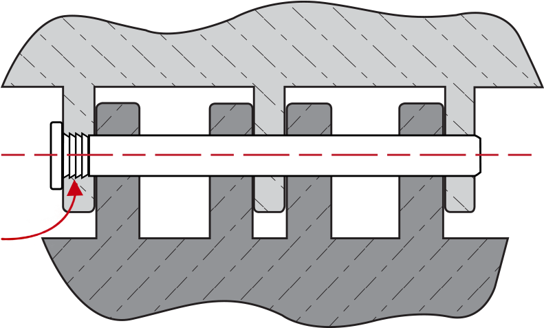Figure 4: Barbs retain this Solid Pin within plastic component